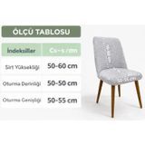 Kaliteli Büyük Oval Sandalye Kılıfı Jakarlı Yıkanabilir Lastikli Mutfak Sandalye Örtüsü 1 Adet Vizon