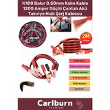 Kaliteli Çantalı Oto %100 Bakır 0.50MM Kalın Kablo 1200 Amper Güçlü Hızlı Şarj Akü Takviye Kablosu
