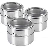 Kaliteli Çelik 3 Lü Paket Mıknatıslı Baharatlık CIN114 - 0,2 kg