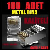 Kaliteli - Metal Korumali Cat5 Cat6 Ethernet Internet Kablo Soketi Konnektörü 8P8c Rj45 Jack Jak Uç