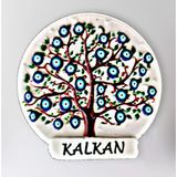 Kalkan Temalı Polyester Kabartmalı Nazar Ağacı Magnet Çap: 6 Cm – Dekoratif Hediyelik Buzdolabı Süsü (Kod:1125)