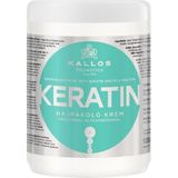 Kallos Cosmetics Keratin Saç Maskesi 1000 ml Kuru ve Hasarlı Saçlar İçin Yenileyici Süt Proteini