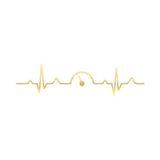 Kalp Atışı İbre Araba Sticker 17X17 Cm Gold