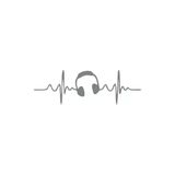 Kalp Atışı Kulaklık Araba Sticker 17X17 Cm Gri