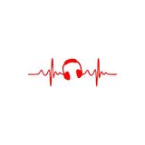 Kalp Atışı Kulaklık Araba Sticker 17X17 Cm Kırmızı