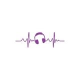 Kalp Atışı Kulaklık Araba Sticker 17X17 Cm Mor