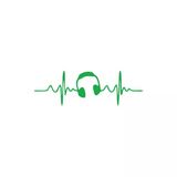 Kalp Atışı Kulaklık Araba Sticker 17X17 Cm Yeşil