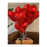 Kalp Balon Kırmızı Renk Kalp Balon Folyo Baskı 5 Adet 24 İnç