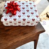 Kalp Baskılı Beyaz Pelur /kalpli Pelur Kağıdı / 40 Gr. Beyaz Pelur Kağıt / 55X70 cm 10 Adet /