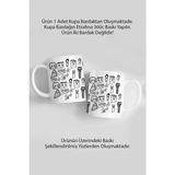 Kalp Baskılı Kupa Bardak, Kişiye Özel Kalpli Seramik Kahve Çay Kupası, Sevgi Temalı Hediye Bardak, Romantik Baskılı Kupa Bardak - Beyaz - Siyah - 10 Adet