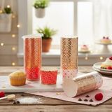 Kalp Desenli 25'li Muffin ve Cupcake Kalıbı - Asorti Renkli (Kırmızı/beyaz) Kağıt Kek Kapsül