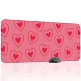 Kalp Desenli Dikişli Kenar Oyuncu Gaming Mouse Pad Kauçuk Kaymaz Taban Mousepad (V1, 90x40 XXL)