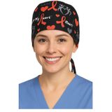 Kalp Desenli Doktor Hemşire Aşçı Cerrahi Bone Hastane Bone Bandana M343