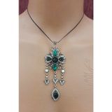 kalp desenli yeşil Boncuk Zirkon Taşlı Sallantı Kolye Ucu