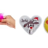 Kalp Emoji Beyaz Geyik Cep Sobası,El Isıtıcı,2 Adet Sıcak Su Torbası Pvc 9cm