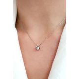 Kalp figürlü swarovski gümüş minimal tek taş kolye