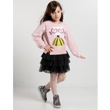 Kalp Gözlük Kız Çocuk Tüllü Sweatshirt Etek Takım