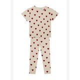 Kalp Jakar Kısa Kollu Taytlı Pijama Takımı