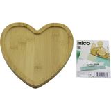 Kalp Model Ahşap Bambu Servis Sunum Tepsi - Tahtası 20.5 x 19.5 x 1.4cm (4741)