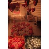 Kalp Mum, Love Ve Kalp Balon, Gül Yaprağı, Tealight Mum Süsleme,
