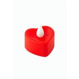 Kalp Şekilli Işıklı Mum 4 cm Nemere - Kırmızı - 1