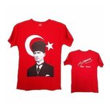 KALPAKLI KIRMIZI AY YILDIZLI ATATÜRK TİŞÖRTÜ PAMUKLU ÜRÜN