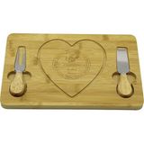Kalpli Bıçak Sağ-Solahşap Bambu Kahvaltı Peynir Sunum Pano2 Bıçak=ahşap SAP19X29CM-1.5CM (3791)