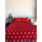 Kalpli Çift Kişilik 3 Parça Yatak Örtüsü Seti - 200X240 cm (Pvc Çantalı) - Kırmızı - 200 x 240 cm