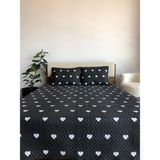 Kalpli Çift Kişilik 3 Parça Yatak Örtüsü Seti - 200X240 cm (Pvc Çantalı) - Siyah - 200 x 240 cm