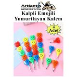 Kalpli Emoji Yumurtlayan Kurşun Kalem 4 Adet Eğlenceli Hediyelik Kurşun Kalem Gülen Yüzlü Kurşun Kalem Karne Hediyesi