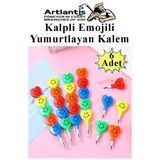 Kalpli Emoji Yumurtlayan Kurşun Kalem 6 Adet Eğlenceli Hediyelik Kurşun Kalem Gülen Yüzlü Kurşun Kalem Karne Hediyesi