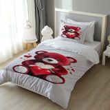 Kalpli Kırmızı Ayıcık Yatak Örtüsü M76 - 001-Renkli - 160 x 220 cm