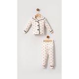 Kalpli Kız Bebek Alt Üst 2'li Pijama Takım- Kırmızı Beyaz | 3 Yaş