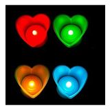KALPLİ LED IŞIKLI MUM KIRMIZI MUM YEŞİL MUM BEYAZ MUM SARI MUM HEART LED LİGHT COLORS CANDLE 8 ADET