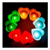 KALPLİ LED IŞIKLI MUM KIRMIZI MUM YEŞİL MUM BEYAZ MUM SARI MUM HEART LED LİGHT MULTİ COLORS 48 ADET