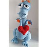 Kalpli Mavi Ejderha Amigurumi Organik Oyuncak