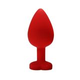 Kalpli Mücevher Taşlı Kırmızı Silikon Anal Plug