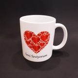 Kalpli Seni Seviyorum Kupa Bardak - Romantik Seramik Kupa