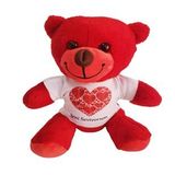 Kalpli Seni Seviyorum Tişörtlü Kırmızı Ayıcık Peluş Ayı