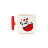 Kalpli Sevimli Panda Baskılı Renkli T Kulplu Hediyelik Latte Fincanı Kupa Bardak, QB1L5953-KR