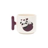 Kalpli Sevimli Panda Baskılı Renkli T Kulplu Hediyelik Latte Fincanı Kupa Bardak, QB1L5953-LL