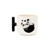 Kalpli Sevimli Panda Baskılı Renkli T Kulplu Hediyelik Latte Fincanı Kupa Bardak, QB1L5953-SY