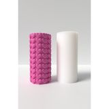 Kalpli Silindir Mum Silikon Kalıp - Sevgililer Gününe Özel Mum Silikon Kalıp 12.3 x 5.7 cm - Beyaz - Adet