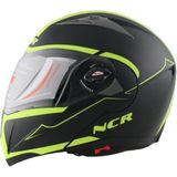 Kaly Ncr 158 Çene Açılır Gözlüklü Motosiklet Kaskı Neon-Mat Siyah - XL - Renkli