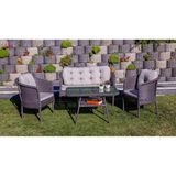 Kalyon Home Garden Cannes Rattan Bahçe Balkon Mobilyası 2+1+1 ve Masa