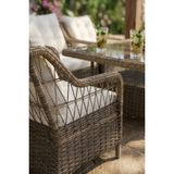 Kalyon Home Garden Menten Kahve Rattan Bahçe Balkon Mobilyası 4 Tekli Berjer ve Masa - Kahverengi