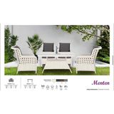 Kalyon Home Garden Menten Rattan Bahçe Balkon Mobilyası 4 Tekli Berjer ve Masa - Bej