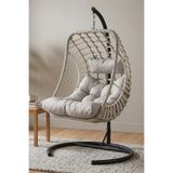 KalyonHome Pisa Tek Kişilik Egg Salıncak Bahçe Balkon Ayaklı Yastıklı Rattan