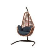KalyonHome Sardinya Rattan Tek Kişilik Bahçe Salıncağı Bahçe Mobilyası Balkon Salıncağı Ev Salıncağı