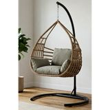 KalyonHome Yarım Damla Tek Kişilik Ayaklı Bahçe Salıncağı Balkon/Teras Salıncağı, 120 Kg